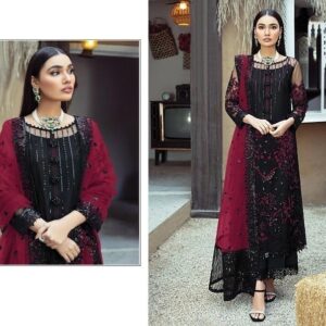 রেডিমেড জর্জেট এমব্রয়ডারি থ্রী পিস