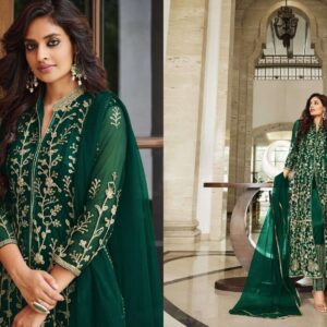 রেডিমেড জর্জেট এমব্রয়ডারি পার্টি ড্রেস